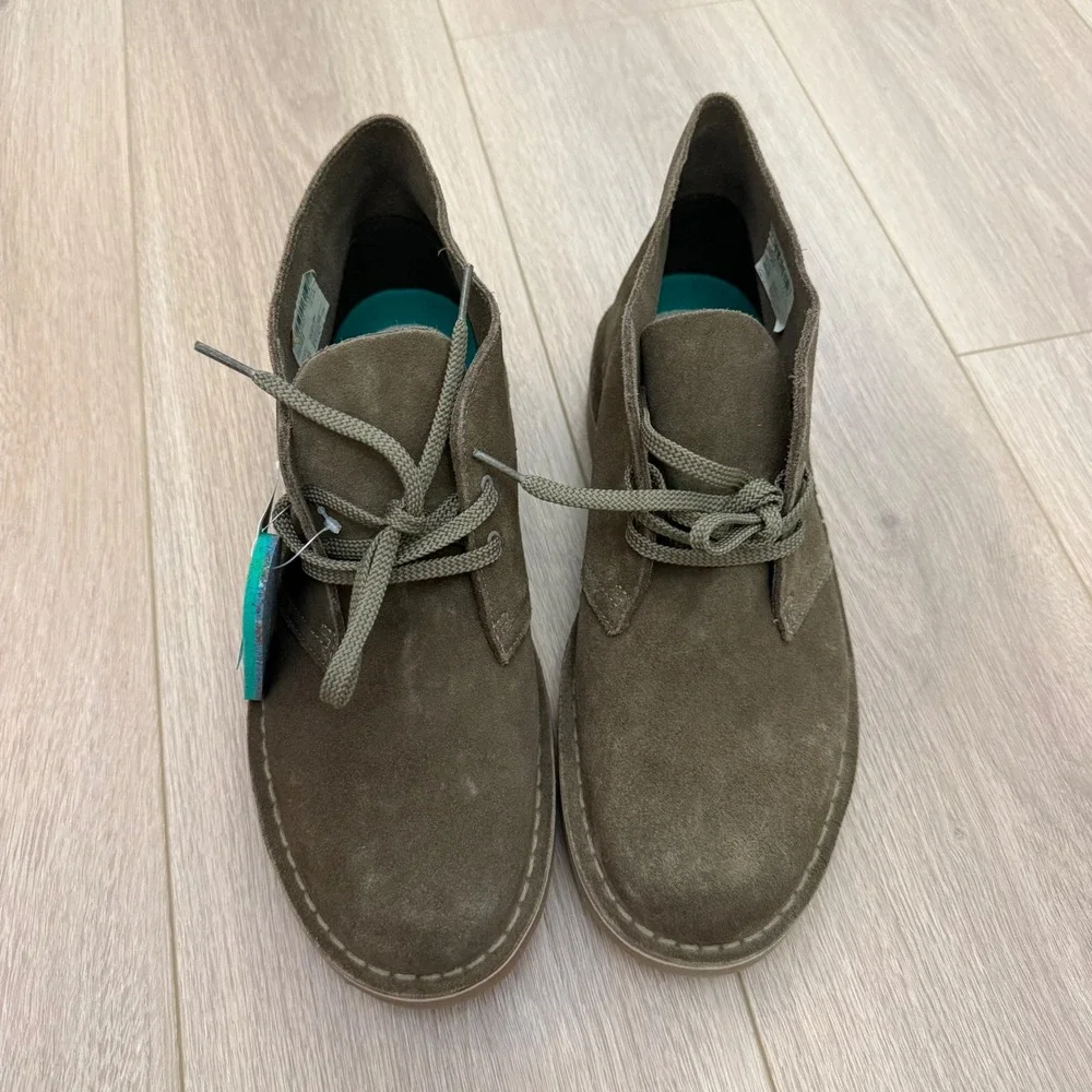Clarks Mens Bushacre 3 Olive Suede Chukka Desert Boots Sz 10 OrthoLite 26153531